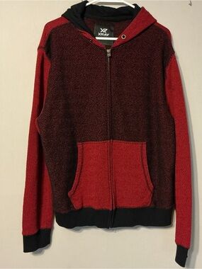 XRay Red and Black Zip-Up Hoodie